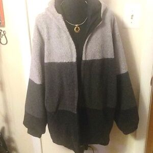 Cozy Gray and Black Colorblock Jacket